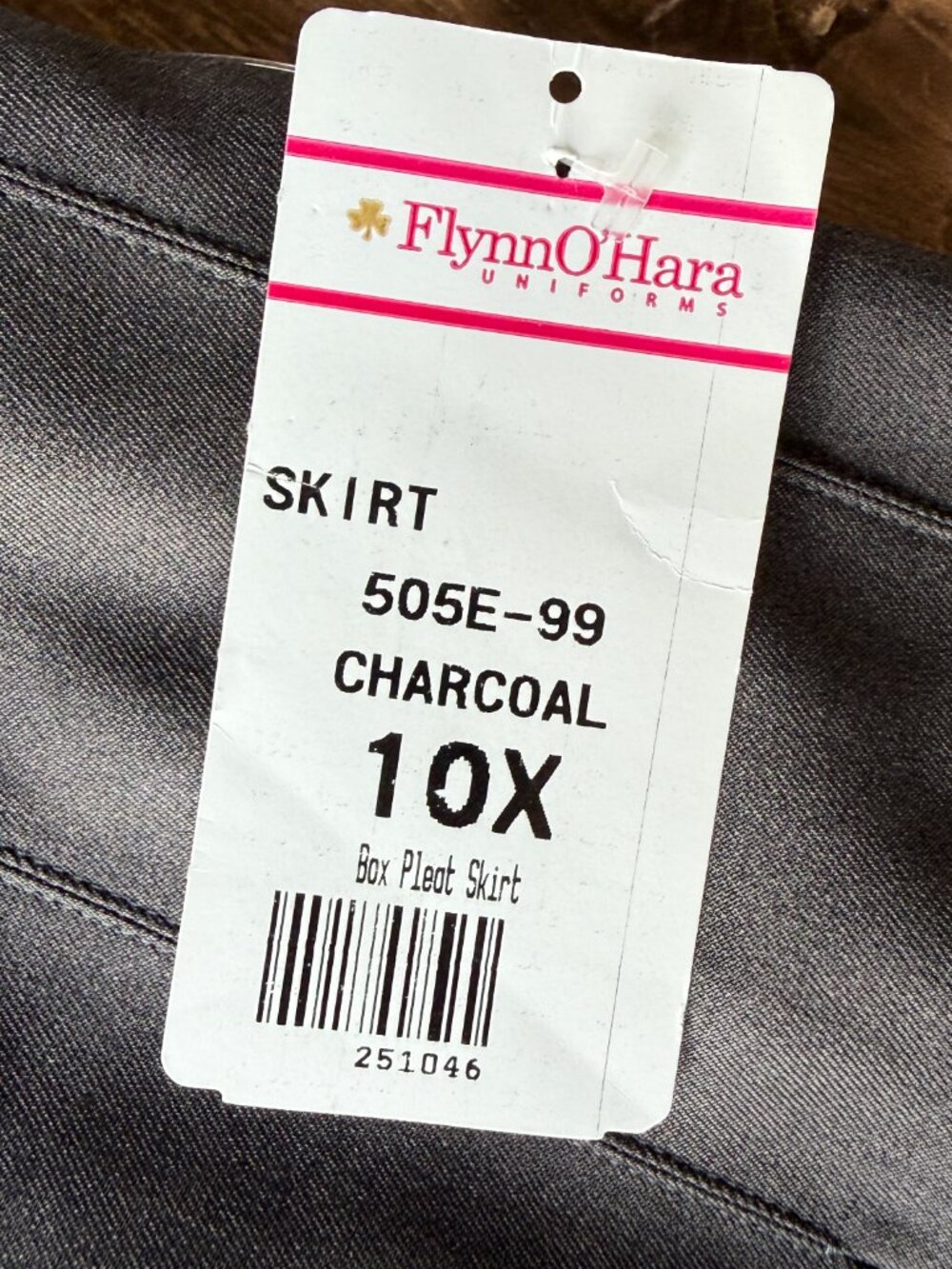 NWT Flynn O’Hara Charcoal Box Pleat Uniform Skirt Girls 10X - Picture 4 of 7